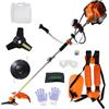 LADAMI Decespugliatore a benzina da 52 cc a 2 tempi, motore monocilindrico multifunzione 2 in 1, 3 CV con lama a 3 denti e bobina di filo in nylon, potente e affidabile per giardino e terreno