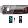 OiLiehu Autoradio 1 Din Bluetooth Vivavoce 1Din Radio con FM Radio/Display Orologio LCD, Lettore MP3 Supporta Ingresso AUX/Riproduzione USB/Ricarica