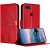 JayModCase Custodia per Xiaomi Mi 8 Lite, Flip Portafoglio Pelle Cover con [Slot Schede] [Magnetico] [Cavalletto] Antiurto Compatibile con Xiaomi 8 Lite - Rosso