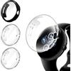iVoler 3 Pezzi Cover con Pellicola Protettiva per Google Pixel Watch 2 / Google Pixel Watch (Non per Pixel Watch 3), Copertura Completa Custodia Anti-Graffio Morbida TPU Case, 2 Trasparente + 1 Nero