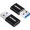 HOWJIM Adattatore da USB a USB C 2pezzi,OTG Adattatore da Type C Femmina a USB3.0 Maschio,Ricarica Rapida PD27W/66W QC100W Trasferimento Dati 5Gbps per M-acBook Phone 17/16/15 Pad G-alaxy X-peria Nero