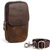 Hengwin Marsupio da Cintura in Vera Pelle, Piccole Borse a Tracolla per Uomo, Porta Cellulare, Marsupio da Cintura, Portafoglio da Viaggio in Vita con Tracolla a Borsetta