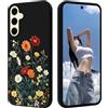 HopMore Cover per Samsung Galaxy A55 5G Custodia, Nero Ultra Sottile Morbida in Silicone Protettiva Case per Samsung A55 5G, Antiurto TPU Cover con Disegni Motivi Colorate Custodia per A55 5G, Daisy