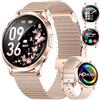 LIGE Orologio da donna con chiamata Bluetooth,1.32 Amoled Display rotondo Smartwatch donna con 110+ modalità sportive/funzione femminile/frequenza cardiaca/sonno, IP68 Android iOS rosa oro