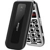 artfone F20 - Custodia per anziani senza contratto, con tasti grandi 2G GSM per anziani con display a colori da 2,4 pollici, Dual SIM, pulsante di emergenza SOS, torcia elettrica, 1300 mAh, nero