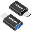 HOWJIM Adattatore da USB C a USB 2 Pezzi,Ricarica Rapida 3A 100W,OTG 10Gbps Adattatore Type-C Maschio a USB 3.2 Femmina per M-acBook Pro/Air Phone 17/16/15 Pad G-alaxy X-peria D-ell XPS S-urface Nero