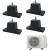 LNGJIN 4 pezzi Ammortizzatori in gomma, Ammortizzatori per aria condizionata, Ammortizzatori antivibrazioni in gomma, altezza 4 cm, set da quattro, adatto per condizionatori d'aria interni ed esterni (nero)
