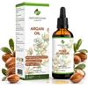 naturoleum OLIO DI ARGAN PURO 100% Biologico, Naturale e Pressato a freddo - Cura per Capelli, Ciglia, Unghie, Pelle, Barba, viso, corpo. Vegano 100ml