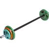 Gorilla Sports® Set Bilanciere Aerobico - con 6 Dischi di Peso in Gomma, 19,3kg o 20kg, Lunghezza 130cm, Dritta, 30mm, 2 Collari a Molla - Bilanciere con Pesi, Barra da Palestra, Fitness, Allenamento