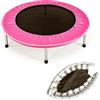 KOMFOTTEU Mini Trampolino Ø96 cm, Elastico per Fitness Pieghevole, per Bambini Con Capacità di 150 kg, Piedini Antiscivolo, per Allenamento Interno (Rosa)