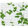 Generico Pannelli da parete 3D, autoadesivi, adesivi murali, mattone,impermeabile, in PVC, 77 cm x 70 cm X 2MM (10, bianco con foglie verdi)