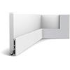 Orac Decor Orac Battiscopa SX163-RAL9003 SQUARE 200 cm x 1,3 cm x 10,2 cm Polistirene estruso (HDPS) liscia angolata con canali passacavi preverniciato bianco (RAL 9003)