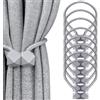 Oenothera 8 Pezzi Ferma Tende con Calamita, Calamite per Tende, Clip Tende per Decorazione Casa, Ufficio, Hotel (Grigio, Poligono)