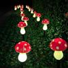 YZYOE 20 pacchetti LED all'aperto solare terra plug-in colore rosso Mini funghi luci calde, impermeabile solare cortile decorazione carina piccola luce funghi, con 8 modalità di illuminazione.