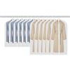 URMI - Set di 6 custodie per abiti in PEVA, traspiranti, impermeabili, trasparenti, con cerniera lunga, Tessuto non tessuto., Nero , 3 pcs 60cm*110cm