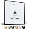 Heimlich® - Cornice - 40x40 cm, Alluminio Metallo, Nero - Grande Cornice Quadrata con Copertura in Foglio di Plastica - Solo Espositore da Parete