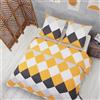 Vency Copripiumino Matrimoniale 240x220 3-Pezzi Giallo - OEKO-TEX 80% Cotone & 20% Poliestere, 1x Copripiumino con Cerniera + 2x federa con chiusura a busta 65x65 cm, Modello Quattro
