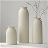VIVIDFLOW Set di 3 vasi in ceramica da 27 cm, piccole vasi per fiori per decorazione, arancio, giallo, bianco (beige)
