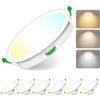 Jaenmsa Faretti Led da Incasso per Cartongesso 230V, 10W Foro Φ 95-105mm, IP44, Dimmerabile, Faretti LED Soffitto, Bianco Caldo 3000K Bianco Neutro 4000K Bianco Freddo 6500K, Set di 6