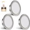 YindaLux 3 confezioni da incasso a LED da incasso dimmerabile, 230 V, 3 W, 4000 K, bianco naturale, 15 mm, super sottile, faretti LED interni da soffitto 300 lm, 55-58 mm, IP44 occhi di bue per