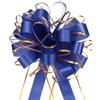 QUARKZMAN 5pz 8 Fiocchi Regalo Grandi Dorato, Fiocchi Regalo Organza per Auto, per Cestini per Auto Nuziali, Regali Natale, Blu Scuro