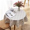 ANAZOZ Tovaglia Bassetti 150CM,Grigio Tovaglia Tonda Lino Cotone Tovaglia Rotonda Decorativa Motivo a Rombo