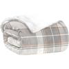 Home Tresor Plaid Pile, Coperta Copridivano, Pellicciotto Caldo e Morbido in Pile di Flanella e Sherpa Invernale, Plaid Divano Coperta Pelliccia Pelosa Tartan Beige cm. 127x152