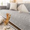 HLTQL Copri Cuscini Per Divano Rettangolari，Copridivani 3/4/2/1 Posti Senza Braccioli，Copridivano Universale Cotone，Copri Divano Antigraffio Per Gatto(8grey,110x240cm)