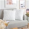 Blumtal Federa Cuscino Pelosa, 2 Pezzi, Copri Cuscino Peloso, Federa Peluche, 40 x 60cm - Bianco