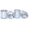 Flanacom Set di Portacandele in Vetro con Candele Incluse - Piccolo Portalumini Nobile con Decorazioni - Candelieri Effetto Lanterna - Decorazione per Matrimonio, Compleanno, Natale (Argento)