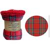 Home Tresor - Coperta Pile Scozzese Coperta Plaid Pelouche di Flanella Plaid Letto Singolo Caldo Super Morbido Invernale Doppio Strato Copriletto Fantasia Tartan Rosso - Una Piazza 150x200