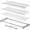 MAKKIORI Kit Scolapiatti con Telaio | Griglia piatti e bicchieri con Vaschetta Raccogligoccie per Pensili Cucina | Acciaio cromato | Kit Telaio con Staffe (56 cm per pensile 60)