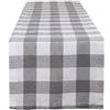 Cleana Arts Runner da tavola, Cena, Estate e Picnic in Cotone Lavabile in Lavatrice, 30cm x 180 cm, Bianco-Grigio