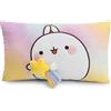 NICI Cuscino in peluche con motivo Molang, morbido e ideale per le coccole di bambini e adulti, per casa, asilo o in viaggio, 43 x 25 cm, bianco - 62223