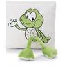NICI 62283 Cuscino in Peluche con Motivo ranocchio Fridolin Frog, Morbido e Ideale per Le Coccole di Bambini e Adulti, per casa, Asilo o in Viaggio, 30 x 30 cm, Bianco