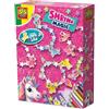 SES Creative 14748 Braccialetti con perline a forma di unicorno, kit magico per bambini dai 5 anni in su, per creare 5 braccialetti con ciondolo a forma di unicorno utilizzando pellicola