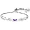 Nomination Bracciale Donna - Collezione Messaggiamo, Acciaio e Zirconi, Scritta Together forever, Simbolo Infinito in Smalto Viola, Lunghezza 14-20 cm, Chiusura Scorrevole, Idea Regalo Coppia