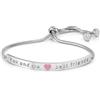 Nomination Bracciale Donna - Collezione Messaggiamo, Acciaio e Zirconi, Cuore Rosa in Smalto, Scritta You and me...best friends, Lunghezza Regolabile 14-20 cm, Chiusura Scorrevole, Idea Regalo