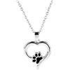 HMOOY Collana Con Stampa Di Zampe, Zampa Di Cucciolo Sempre Nel Mio Cuore Collana Con Ciondolo Cane Carino Gatto Con Stampa Di Zampe Collana Con Cuore D'amore Collana Con Amante Dei Cani (Style 1)