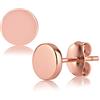 Langro Living Brandlinger® Orecchini in argento 925. Semplici orecchini a perno rotondi. Gioielli da donna placcati in oro 18 carati per donne e ragazze. Dimensione degli orecchini 5,5mm.