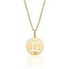 Aka Gioielli® - Collana Zodiaco Gemelli Argento 925 Placcato Oro con Ciondolo Segno Zodiacale Gemelli per Donna