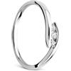 Orovi anello da donna in oro bianco da 0,10 ct, con diamante trilogy da 9 carati (375) e brillanti, diamante