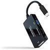 Watio Wave Cavo adattatore - Type-C a HDMI/DVI/VGA, 20 cm, colore nero. Ideale per connessioni multiple su dispositivi compatibili.