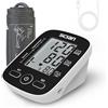 Scian Misuratore di pressione sanguigna da braccio per uso domestico, cardiofrequenzimetro automatico e bracciale BP con polsino grande da 22-42 cm, ampio display LCD, memoria 2 × 90 (nero)