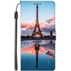 EuoDuo per Samsung Galaxy A20e Cover Portafoglio in PU Pelle Custodia Libro Magnetica Antiurto Completa Protettiva Flip Caso Wallet Case Disegni di Elegante Parigi