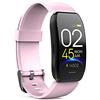 TsoLay Braccialetto Fitness C114 Smart Watch Wristband Sleep Monitor Impermeabile Smart Band Bluetooth Cardiofrequenzimetro Fitness per iOS Android-Rosa