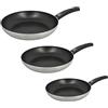 MA MAISON Tris di Padelle Ø20/24/28 cm 【3 Pezzi】 Antiaderenti Antigraffio e in Alluminio per Cucinare + Manici Antiscivolo -Adatta a Gas Vetroceramica e Fornelli Elettrici- per Lavastoviglie