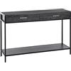 HOMCOM Tavolo Consolle da Ingresso, Mobile da Ingresso Stile Industriale in Legno e Acciaio con Cassetti e Ripiano, 120x30x81.5cm, Grigio