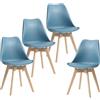 Uderkiny Set di 4 sedie da pranzo scandinave, gambe in legno massiccio, design ergonomico nordico, ideale per sala da pranzo, soggiorno, cucina, camera da letto (verde scuro, 4)