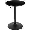 WOLTU Tavolo Alto da Bar Girevole a 360°, Tavolino Rotondo in Legno e Metallo, Tavolo Regolabile in Altezza 70-91cm, da Cucina, Soggiorno, Nero